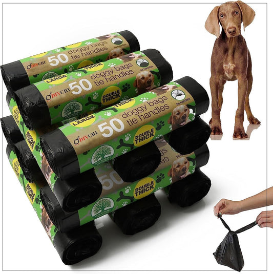 DIVCHI Dogs Poo Bag With Tie Handles Doggy Waste Pickup Bag (12 X 50 )600 Bags