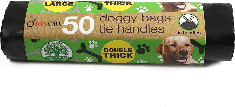 DIVCHI Dogs Poo Bag With Tie Handles Doggy Waste Pickup Bag (12 X 50 )600 Bags