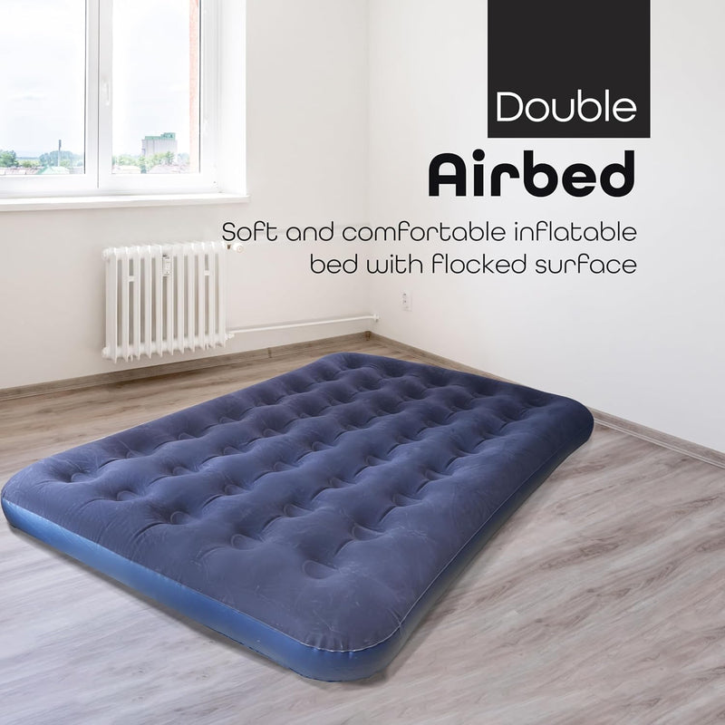 Air Bed Available in Double & Single size Manual Air Pump With 3 Nozzle