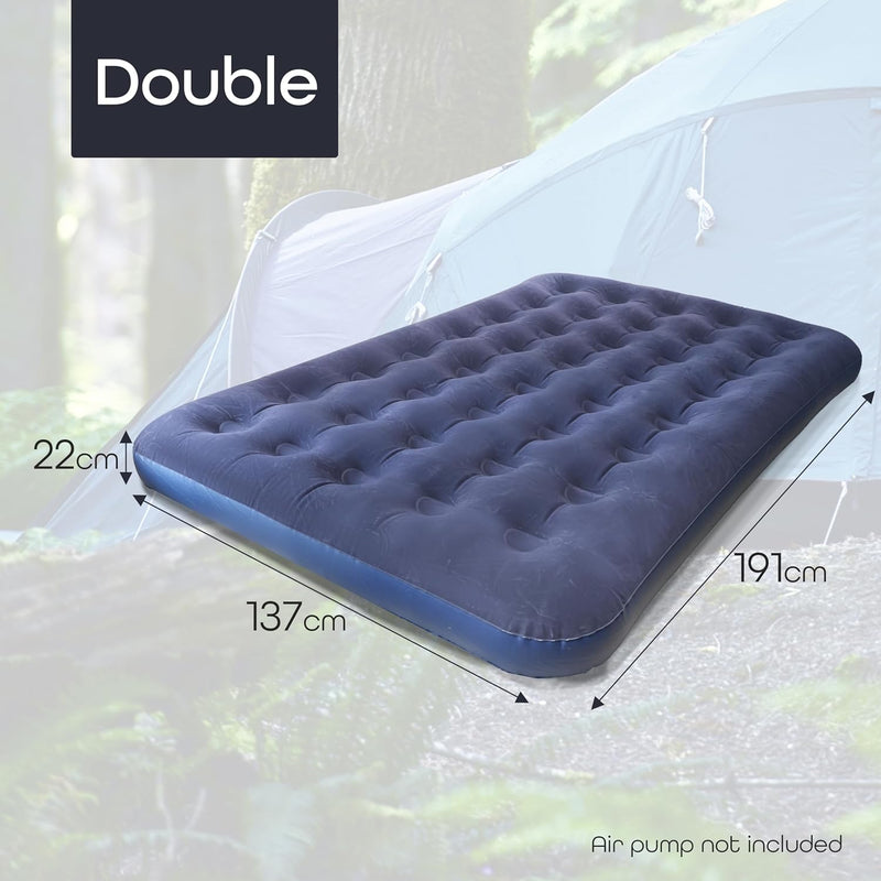 Air Bed Available in Double & Single size Manual Air Pump With 3 Nozzle