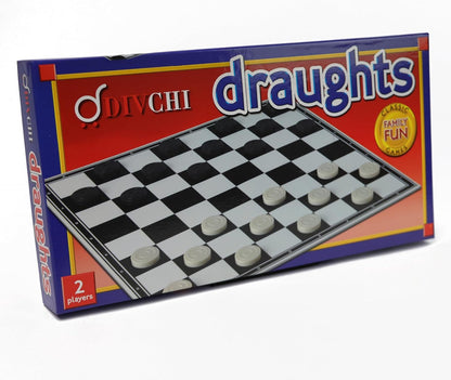 Draughts Board Game | 14" Foldable Draughts Set | Checkers & Draughts Game | Traditional Games | For Children And Adults