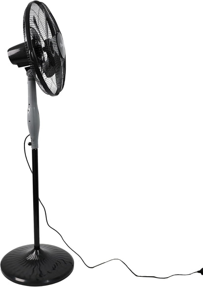 18 Inch Oscillating Pedestal Fan Black With Remote and Touch Screen Electric Fan