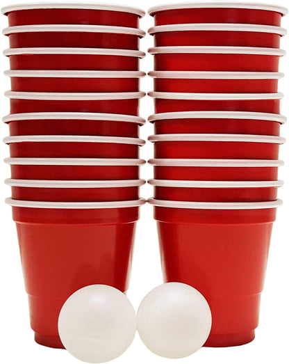 DIVCHI Mini Beer Pong Set 20 Pcs Red Cups - Fun Party Drinking Game for Xmas and Indoor Activities