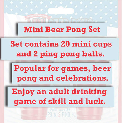 DIVCHI Mini Beer Pong Set 20 Pcs Red Cups - Fun Party Drinking Game for Xmas and Indoor Activities