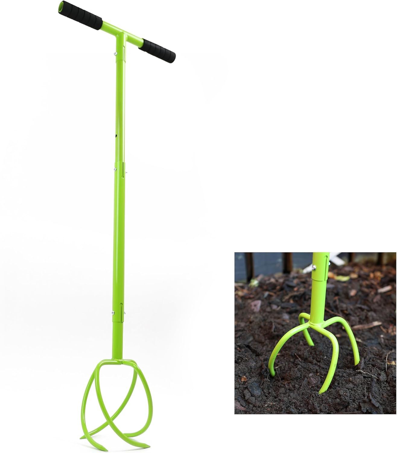 DIVCHI Twist Tiller Manual Hand Tiller Garden Claw Cultivator With A Removable Big Claw, Garden Claw Tool Long Handle Tiller Lawn Aerator Soil Loosener For Gardening Bed And Plant Box