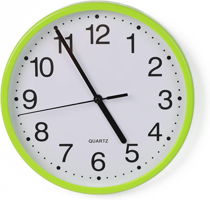 Wall Clock Silent & Non- Ticking w/ Modern Battery Operated Digital Quiet Sweep