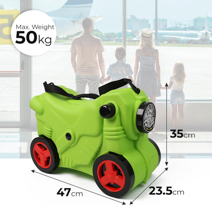 Kids Suitcase with Wheels Ride On Hand Luggage Cabin Trolley Travel Bags