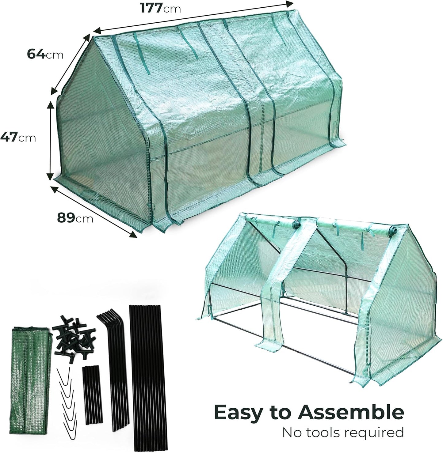 Mini Greenhouse Grow Tunnel With 2 Zipper Doors Vegetable Growhouse Plants Tent