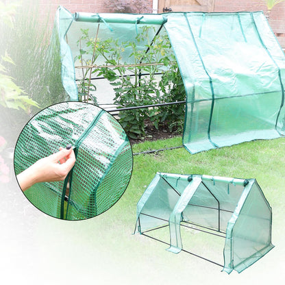 Mini Greenhouse Grow Tunnel With 2 Zipper Doors Vegetable Growhouse Plants Tent