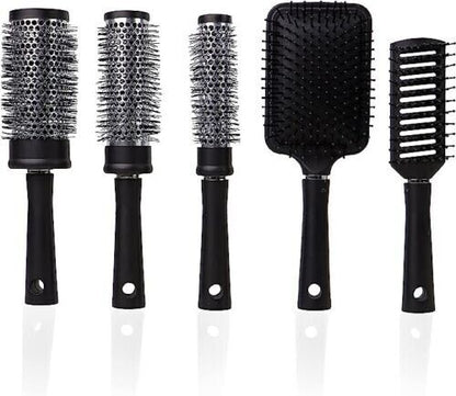 DIVCHI Professional 5 Piece Hair Care Kit Gift Set features Vent Brush Paddle Brush Large Medium & Small Barrel Brush