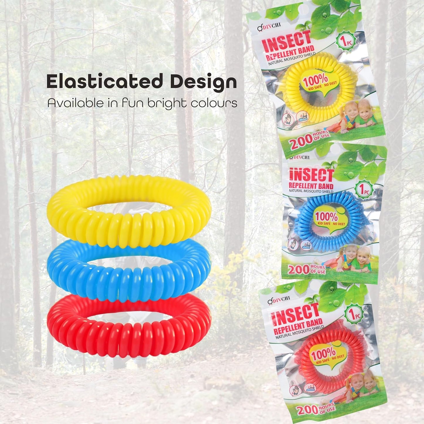 Mosquito Repellent Bracelet Bands Natural Waterproof Deet Free Anti Insect Bug Wristbands for Adults & Kids (Pack of 10)