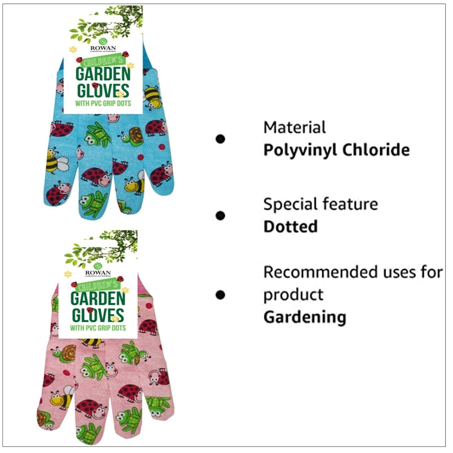 Gardening Non Slip Gloves PVC Dots Children's Kids Boys & Girls Outdoor Activity