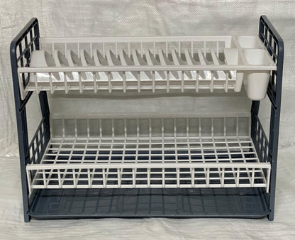 2-Tier Dish Drying Rack Large Capacity Drainer, Utensil Holder, Drain board