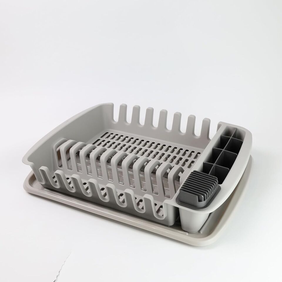 Plastic Dish Drying Rack Sink Drainer Cutlery Cup Utensil Holder For Kitchen