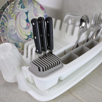 Plastic Dish Drying Rack Sink Drainer Cutlery Cup Utensil Holder For Kitchen