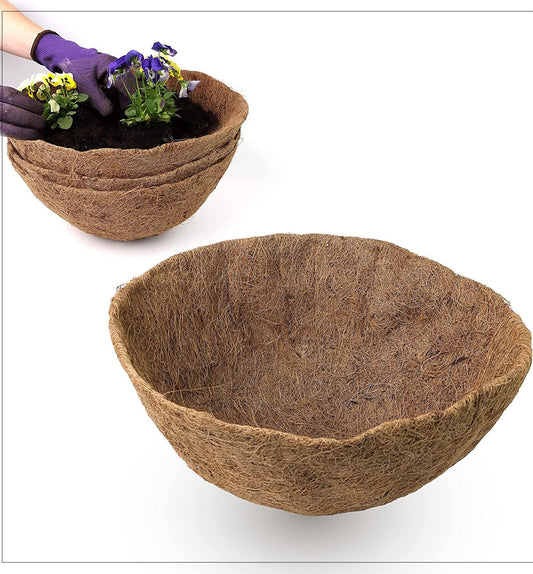 DIVCHI 4 Pack Natural Coco Fiber Liners for Round and Trough Hanging Baskets