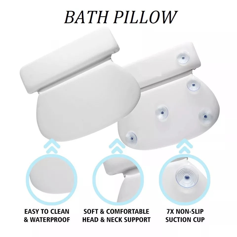 Bath Pillows For Head And Neck Suction Cups | Non-Slip Premium Bath Cushion Ergonomic  Bathing Accessories