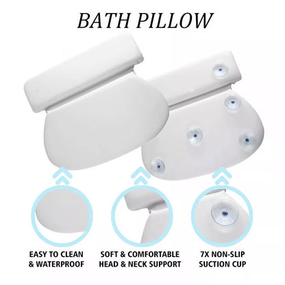 Bath Pillows For Head And Neck Suction Cups | Non-Slip Premium Bath Cushion Ergonomic  Bathing Accessories