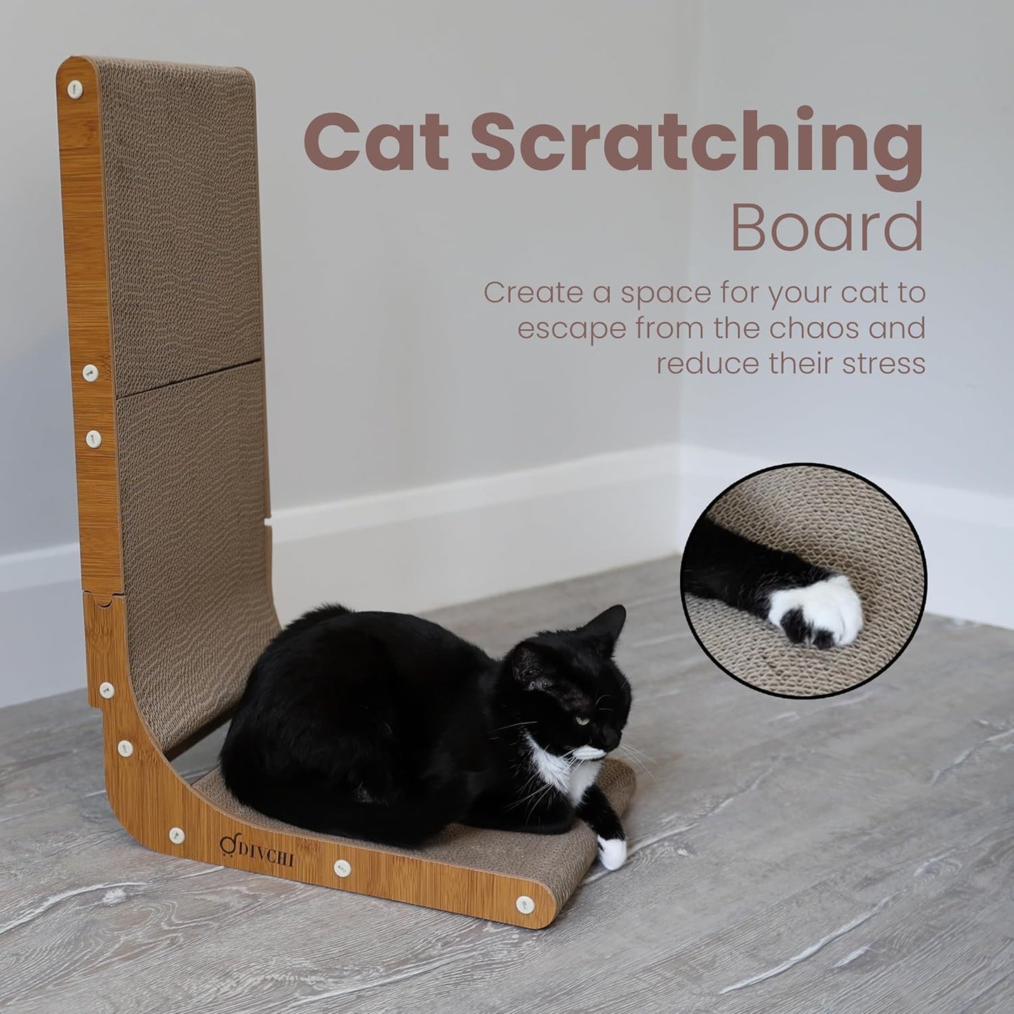 Cat Scratcher L Shape Cat Scratch Pad With Ball Toy