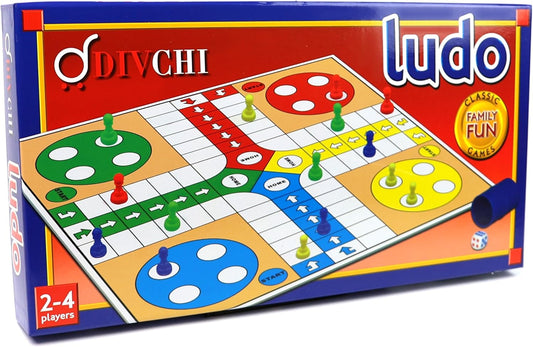 Ludo Game - Traditional Ludo Board Game Set for Kids & Adults Indoor Fun - 1 x Folding Ludo Board, 16 x Ludo Counters, 1 x Dice, 1 x Shaker - Indoor Games