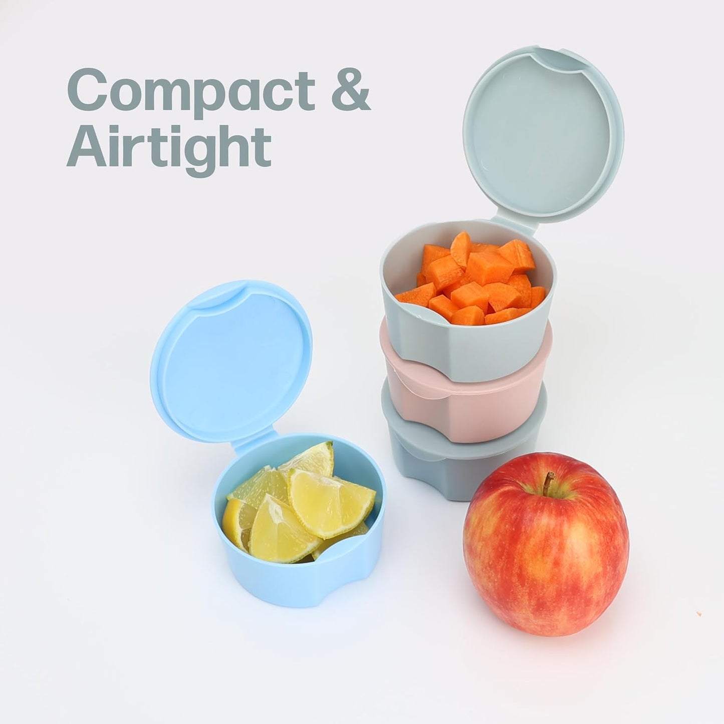 Mini Food Storage Containers – Set of 4 Small Airtight Containers with Lids for Snacks Fruits Salad Baby Food & Travel