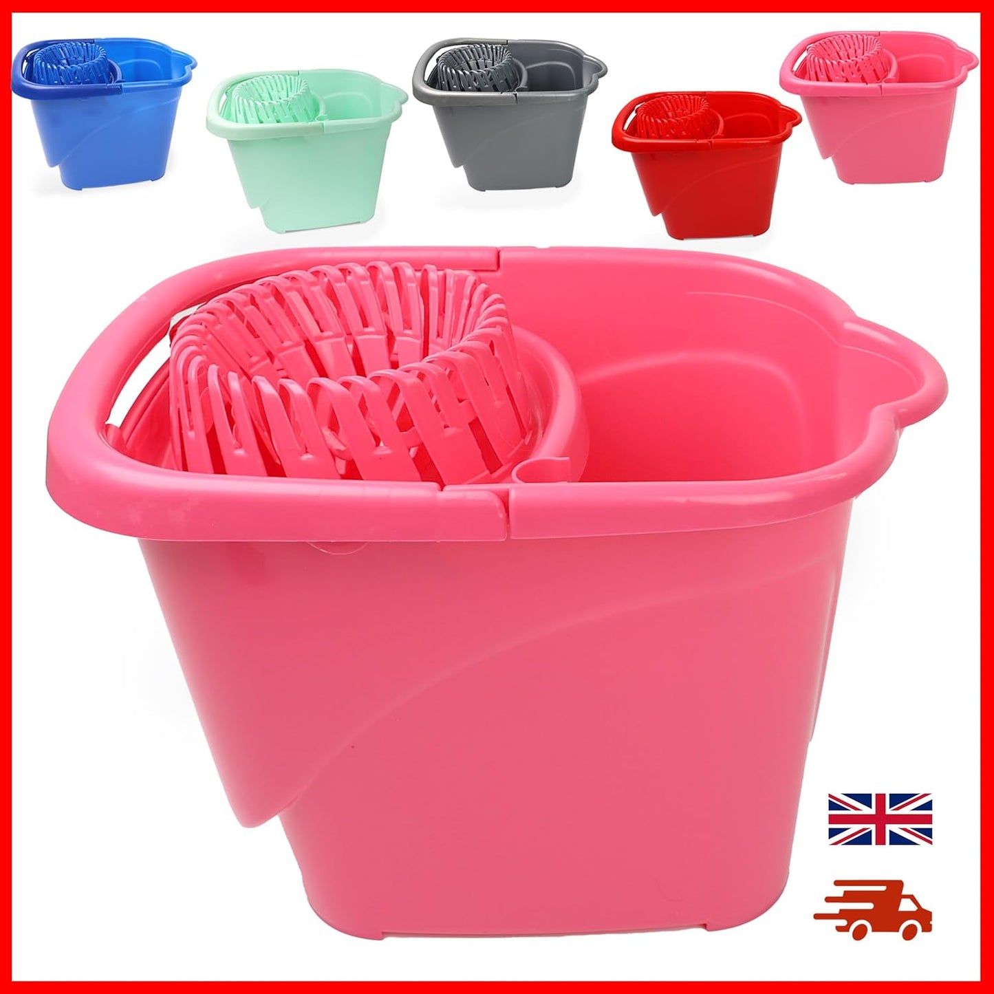 Wringer Mop Bucket Lightweight & Portable Floor Mess-Free Pouring