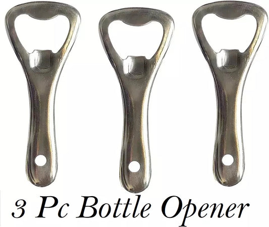 Metal Flat Bottle Opener East to Carry Set of 3 Cap Opener Bar Tool Set