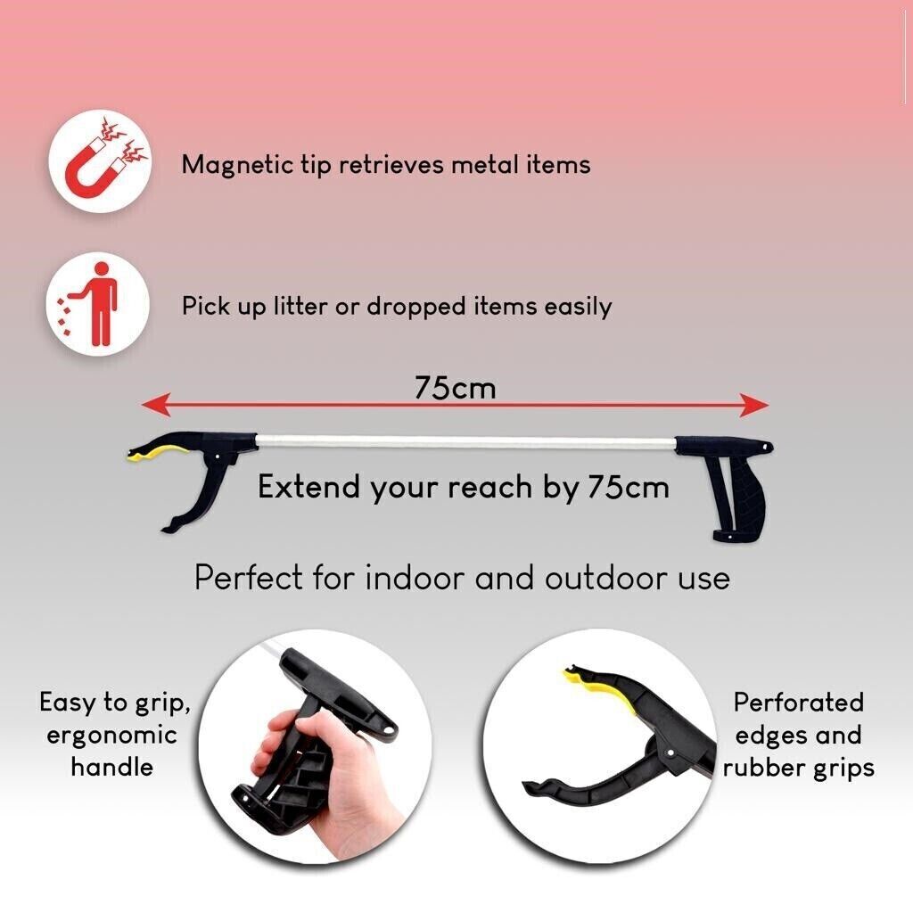 30 Inch Litter Pickup Grabbing Tool with Magnetic Pick-Up Tip