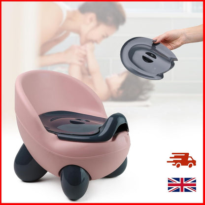 Toilet Training Seat with Non Slip Feet Splash Guard High Back Seat & Removable