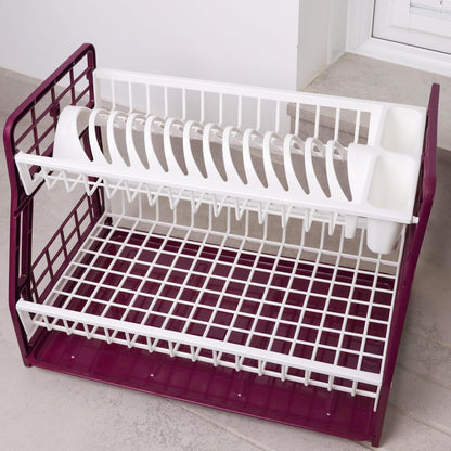 2-Tier Dish Drying Rack Large Capacity Drainer, Utensil Holder, Drain board