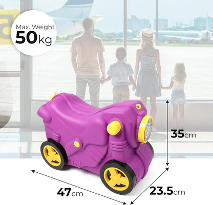 Kids Suitcase with Wheels Ride On Hand Luggage Cabin Trolley Travel Bags