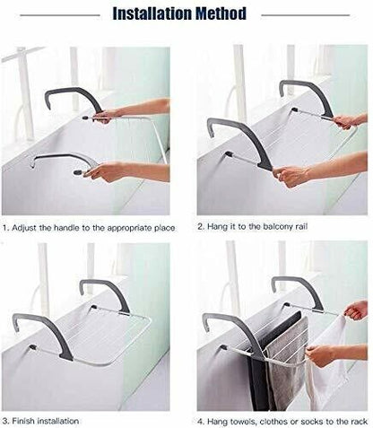 5 Bar Radiator Airer Adjustable Portable Foldable For Indoor Clothes Laundry Dryer