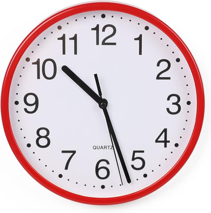 Wall Clock Silent & Non- Ticking w/ Modern Battery Operated Digital Quiet Sweep