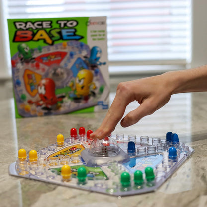 Race To Base Board Game for kids - Racing and Chasing to Base Game Kids Children Race to Base Pop a Dice Board Game Great Family Friends Frustration Party Game Ludo