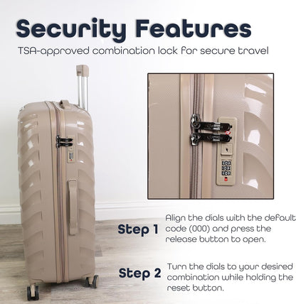 DIVCHI Luggage Sets 3 Piece Hard Shell Expandable Suitcases Lightweight Travel Trolley Suitcase with Spinner Wheels TSA Lock Telescopic Handle