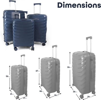 DIVCHI Luggage Sets 3 Piece Hard Shell Expandable Suitcases Lightweight Travel Trolley Suitcase with Spinner Wheels TSA Lock Telescopic Handle