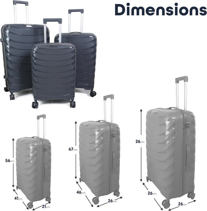 DIVCHI Luggage Sets 3 Piece Hard Shell Expandable Suitcases Lightweight Travel Trolley Suitcase with Spinner Wheels TSA Lock Telescopic Handle