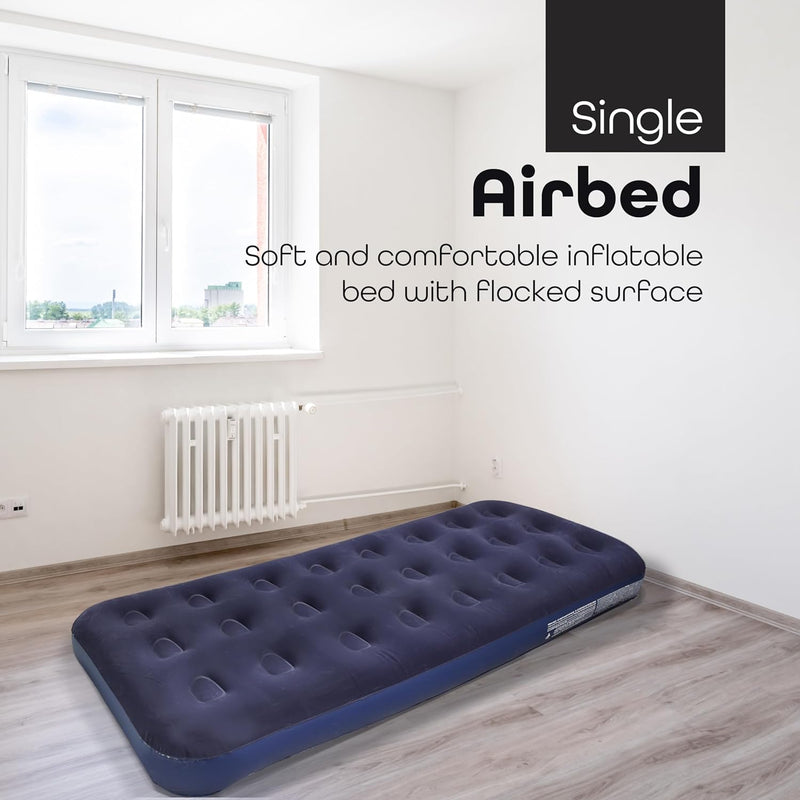 Air Bed Available in Double & Single size Manual Air Pump With 3 Nozzle