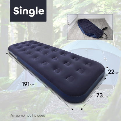 Air Bed Available in Double & Single size Manual Air Pump With 3 Nozzle