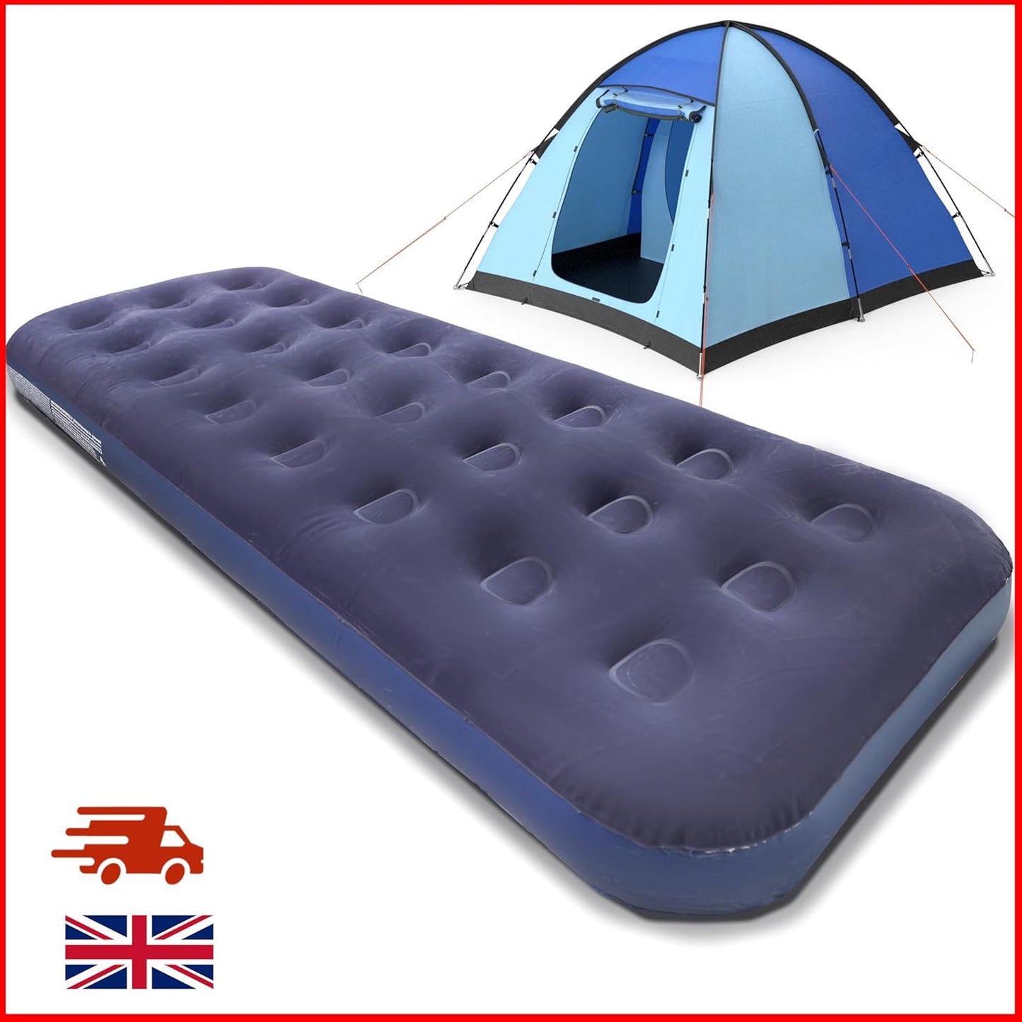 Air Bed Available in Double & Single size Manual Air Pump With 3 Nozzle