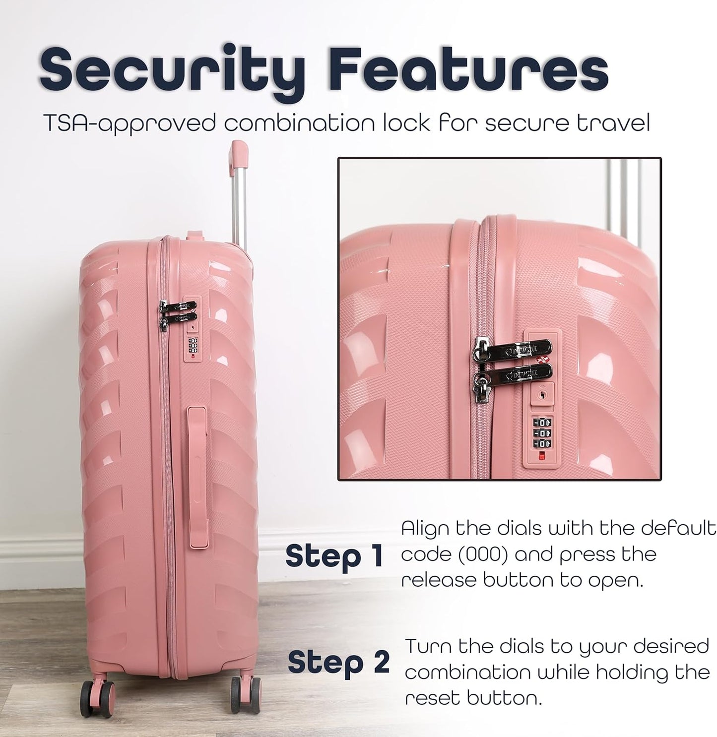 DIVCHI Luggage Sets 3 Piece Hard Shell Expandable Suitcases Lightweight Travel Trolley Suitcase with Spinner Wheels TSA Lock Telescopic Handle