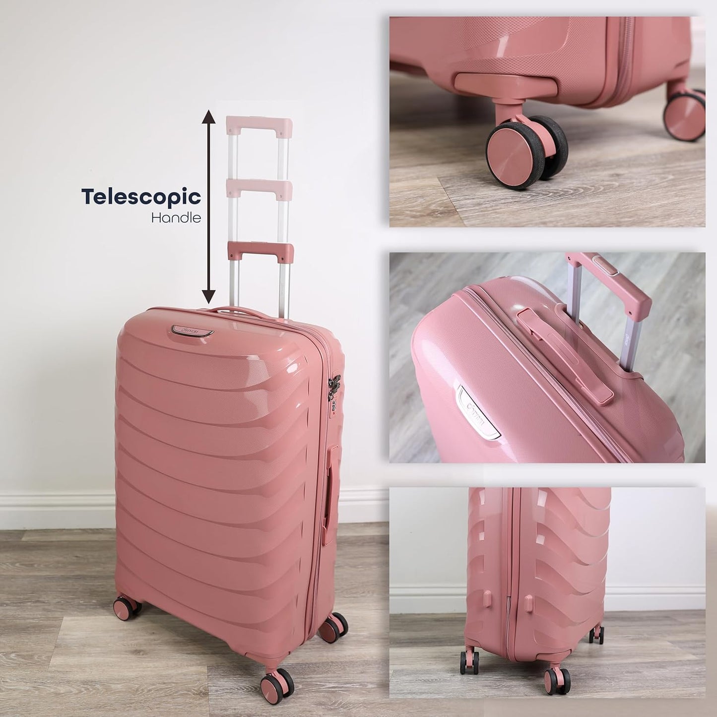 DIVCHI Luggage Sets 3 Piece Hard Shell Expandable Suitcases Lightweight Travel Trolley Suitcase with Spinner Wheels TSA Lock Telescopic Handle