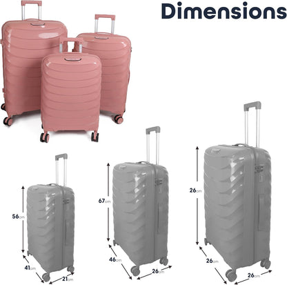 DIVCHI Luggage Sets 3 Piece Hard Shell Expandable Suitcases Lightweight Travel Trolley Suitcase with Spinner Wheels TSA Lock Telescopic Handle