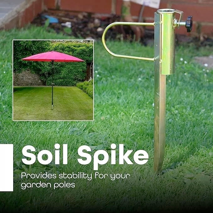 Soil Spike Copper Rotary Ground Parasol Stand Perfect Outdoor Base for Garden