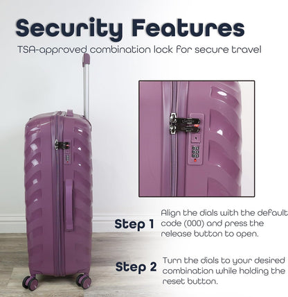 DIVCHI Luggage Sets 3 Piece Hard Shell Expandable Suitcases Lightweight Travel Trolley Suitcase with Spinner Wheels TSA Lock Telescopic Handle