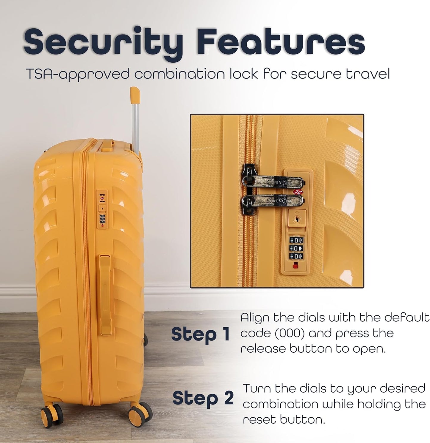 DIVCHI Luggage Sets 3 Piece Hard Shell Expandable Suitcases Lightweight Travel Trolley Suitcase with Spinner Wheels TSA Lock Telescopic Handle