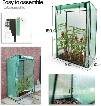 DIVCHI Greenhouse Garden Tomato Growhouse Vegetables Grow Tent Green House With Roll-Up Door Reinforced Cover & Heavy Duty Frame