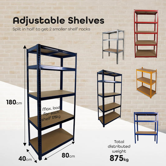 5-Tier Shelving Unit Free Standing Boltless Rack For Home  | Office | Warehouse