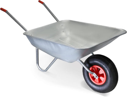 DIVCHI Wheelbarrow Stainless Steel Galvanised Home Garden Trolley with Pneumatic Tyre Heavy Duty Hand Cart Visit the DIVCHI Store