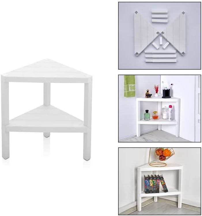 Corner Shelf Triangle Space-Saving Freestanding Shelving Unit Living Room Organiser Bookshelf